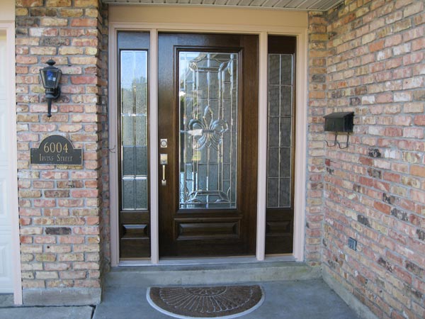INSULATED BEVEL GLASS Style 3 4 E Style Fleur de Lis w  Side Lights1 600x450 - Style-Fleur-de-Lis-w_-Side-Lights