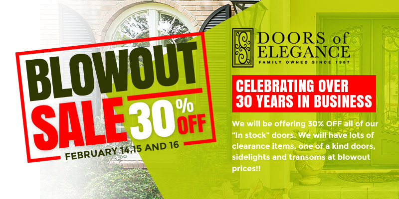 doors of elegant sales banner - New Orleans Door Blowout Sale Celebrating 30 Years in Business!